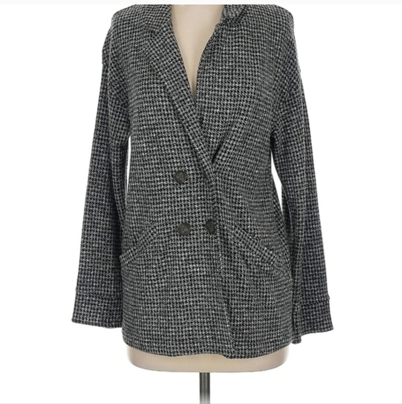 Madewell Black and gray Houndstooth Jacket double breasted  jacket size M - Picture 10 of 10